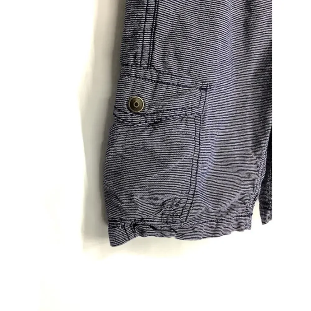Gymboree Boys Gray Striped Flat Front Cargo Shorts Kids Youth Size 6